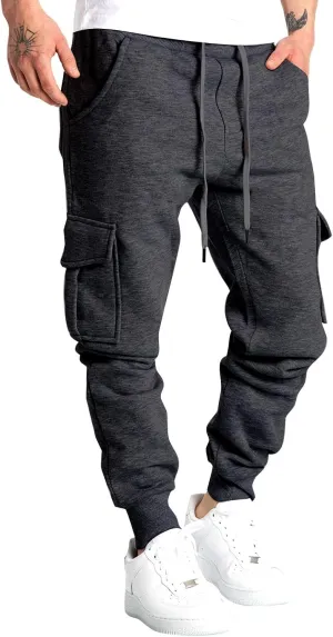 2023 Jogger Pants for Men, Men's Cargo Sweatpants Casual Joggers Athletic Plus Size Loose Stretch Baggy Trousers with Pocket
