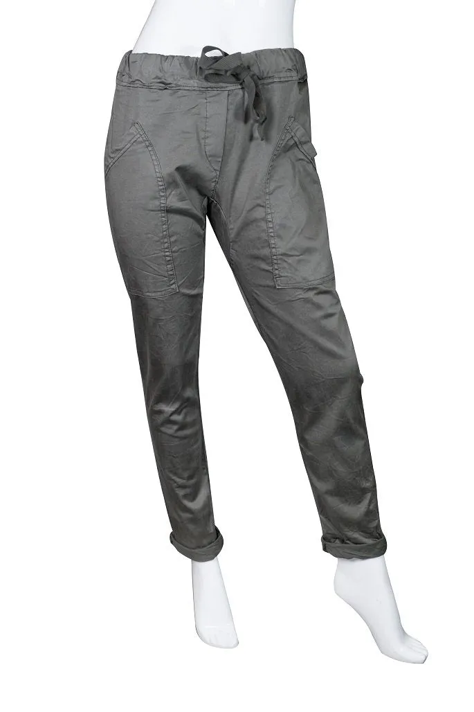 Ainsley Stretch Cotton Pocket Roll Up Pant