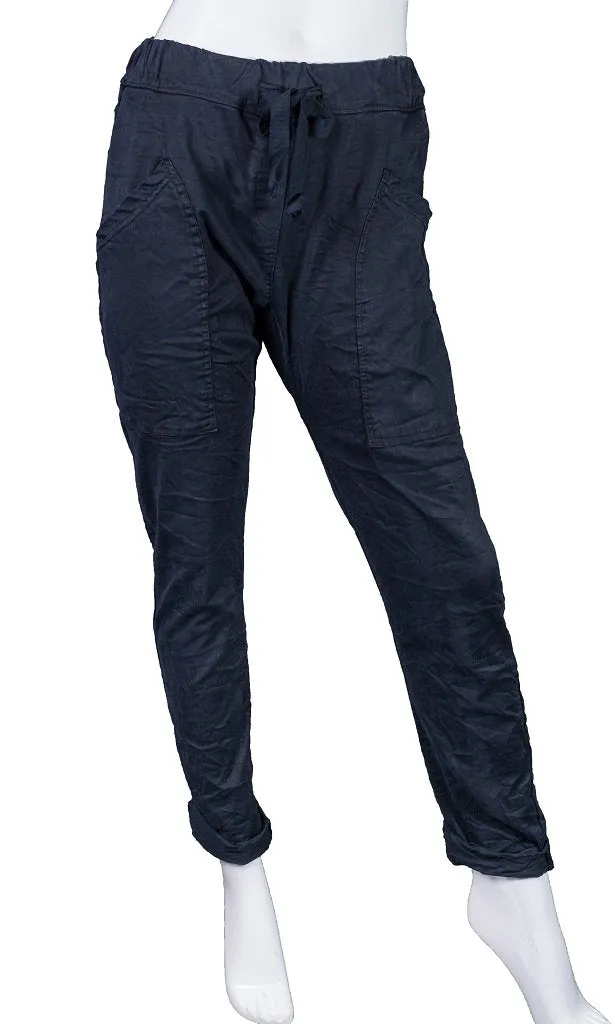 Ainsley Stretch Cotton Pocket Roll Up Pant