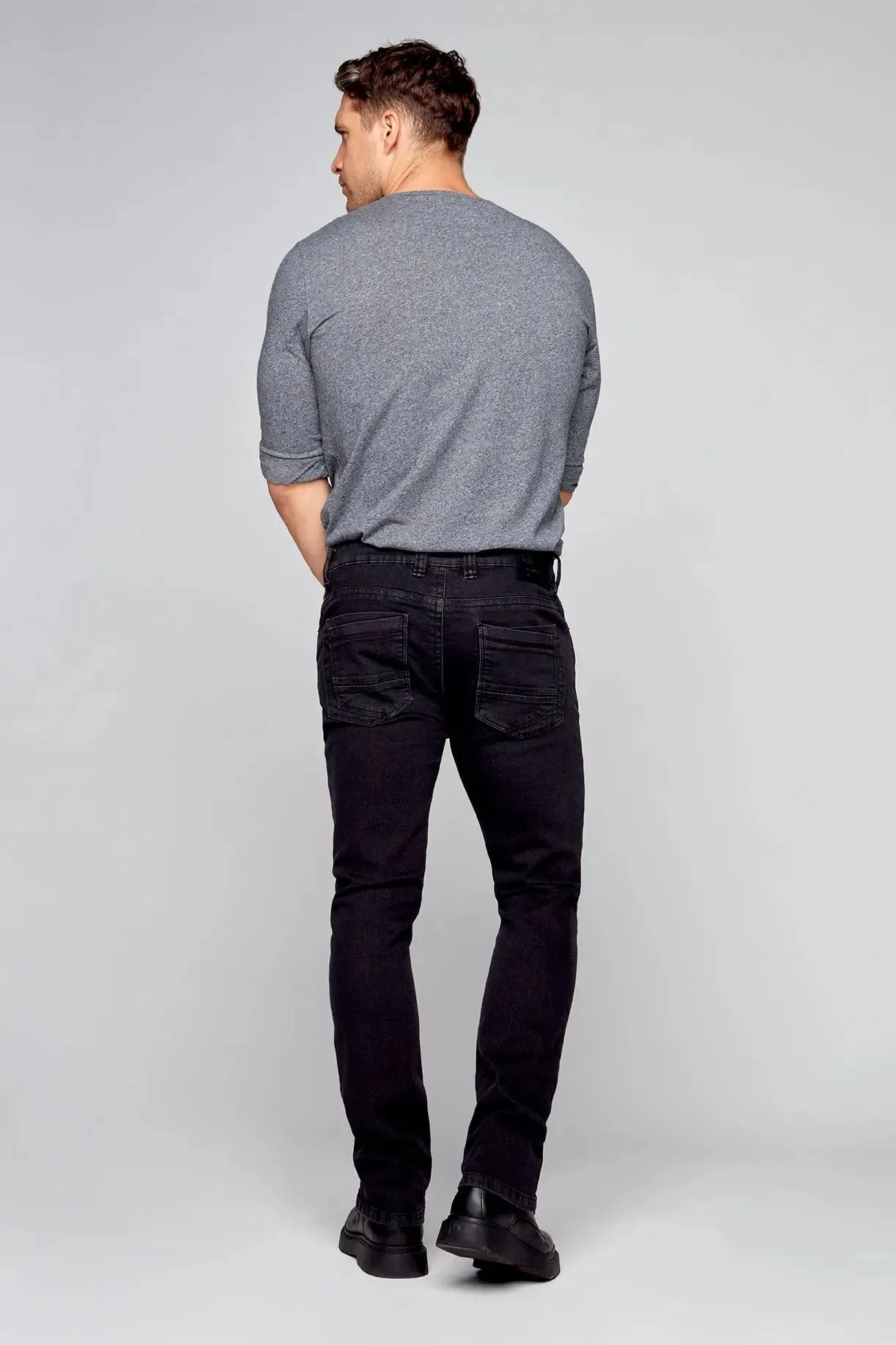ALLAN (3011 Series) - Classic 5 Pocket Bootcut Jean - Black Denim