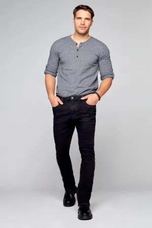 ALLAN (3011 Series) - Classic 5 Pocket Bootcut Jean - Black Denim