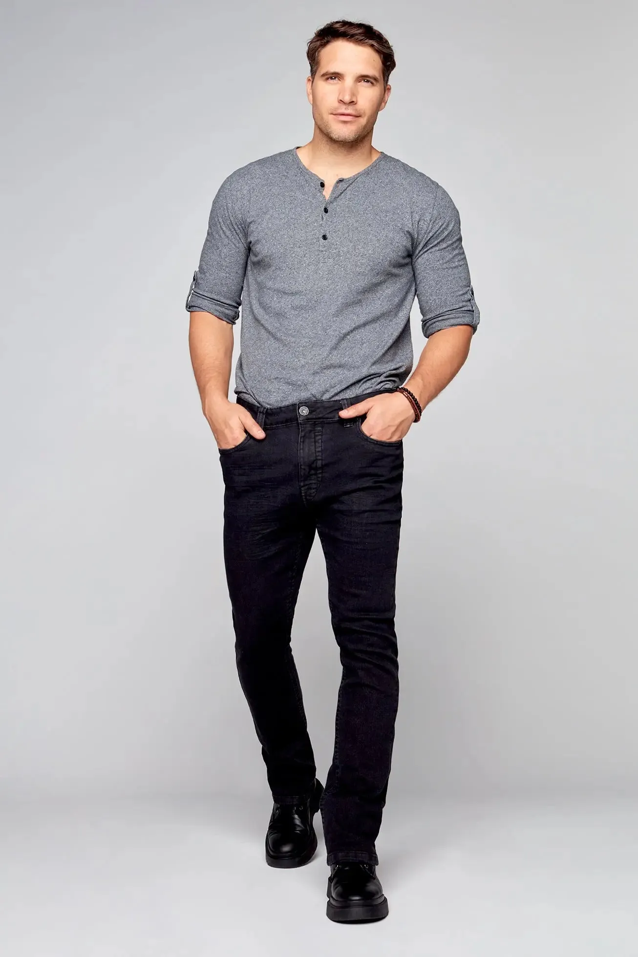ALLAN (3011 Series) - Classic 5 Pocket Bootcut Jean - Black Denim