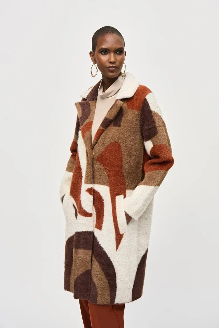Avianna Abstract Print Feather Yarn Sweater Coat - Joseph Ribkoff 243928