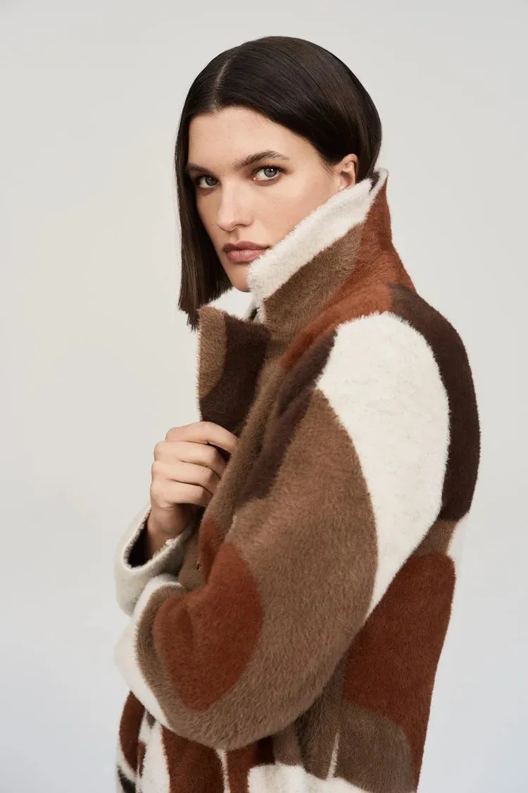 Avianna Abstract Print Feather Yarn Sweater Coat - Joseph Ribkoff 243928