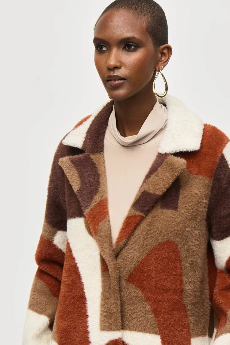 Avianna Abstract Print Feather Yarn Sweater Coat - Joseph Ribkoff 243928