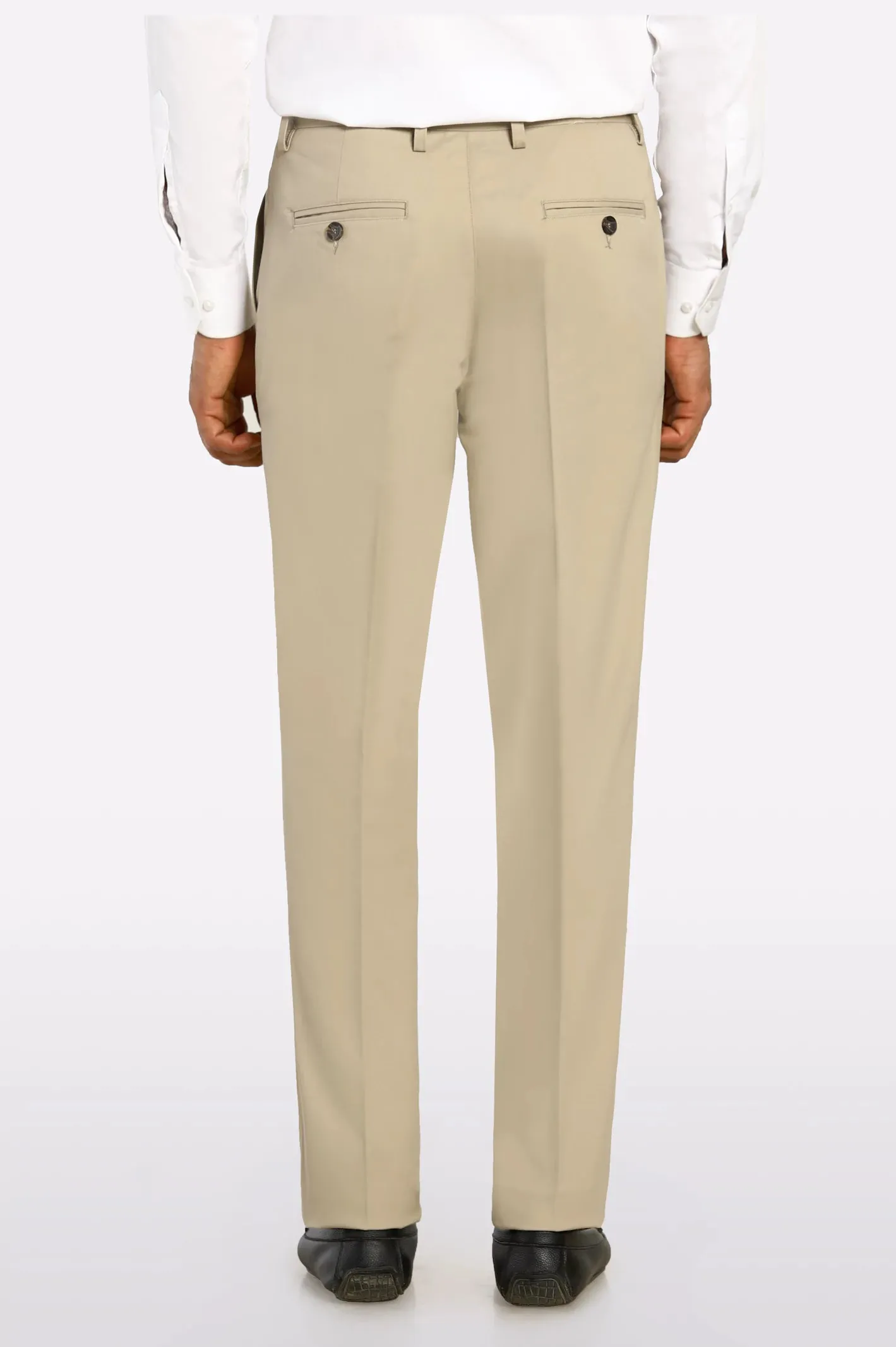 Beige Smart Fit Cotton Trouser
