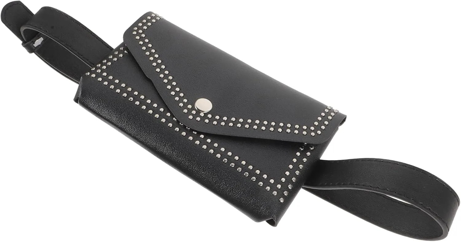 BESPORTBLE Stylish Leather Belt Bag for Women Small Waist Bag Detachable Pouch Fashion Punk Decorative Pouch for Everyday Use