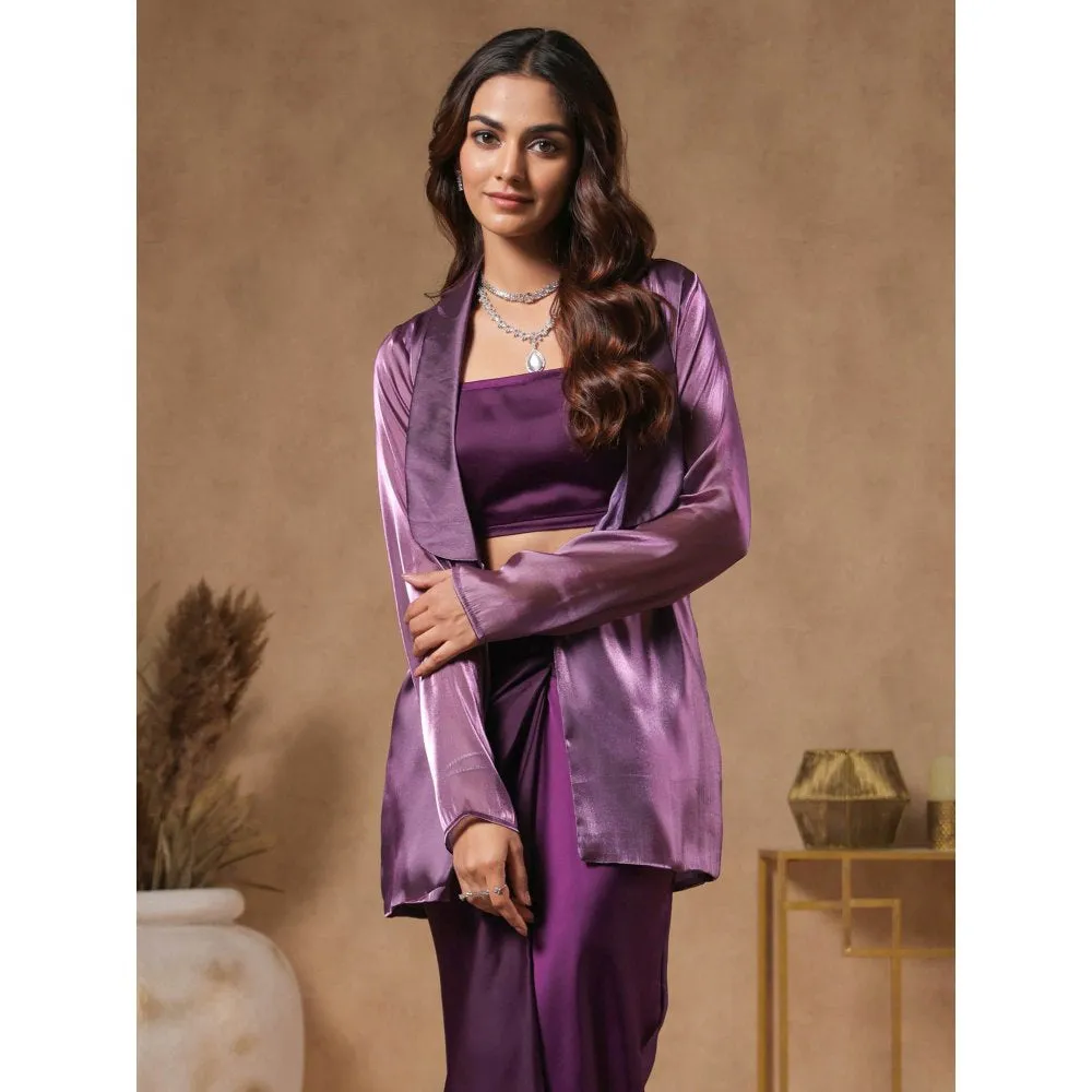 B'Infinite Royal Amethyst Blazer With Bralette (Set of 2)