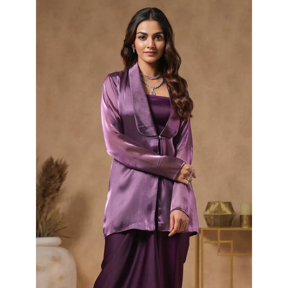B'Infinite Royal Amethyst Blazer With Bralette (Set of 2)