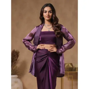 B'Infinite Royal Amethyst Blazer With Bralette (Set of 2)