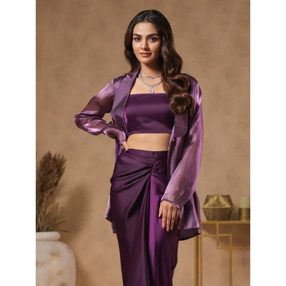 B'Infinite Royal Amethyst Blazer With Bralette (Set of 2)