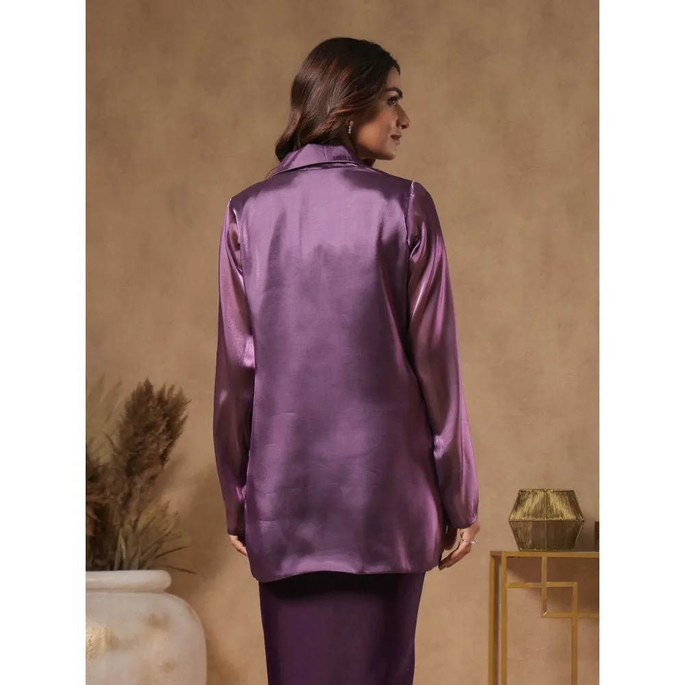 B'Infinite Royal Amethyst Blazer With Bralette (Set of 2)