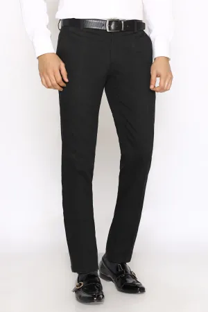 Black Cotton Smart Fit Trouser