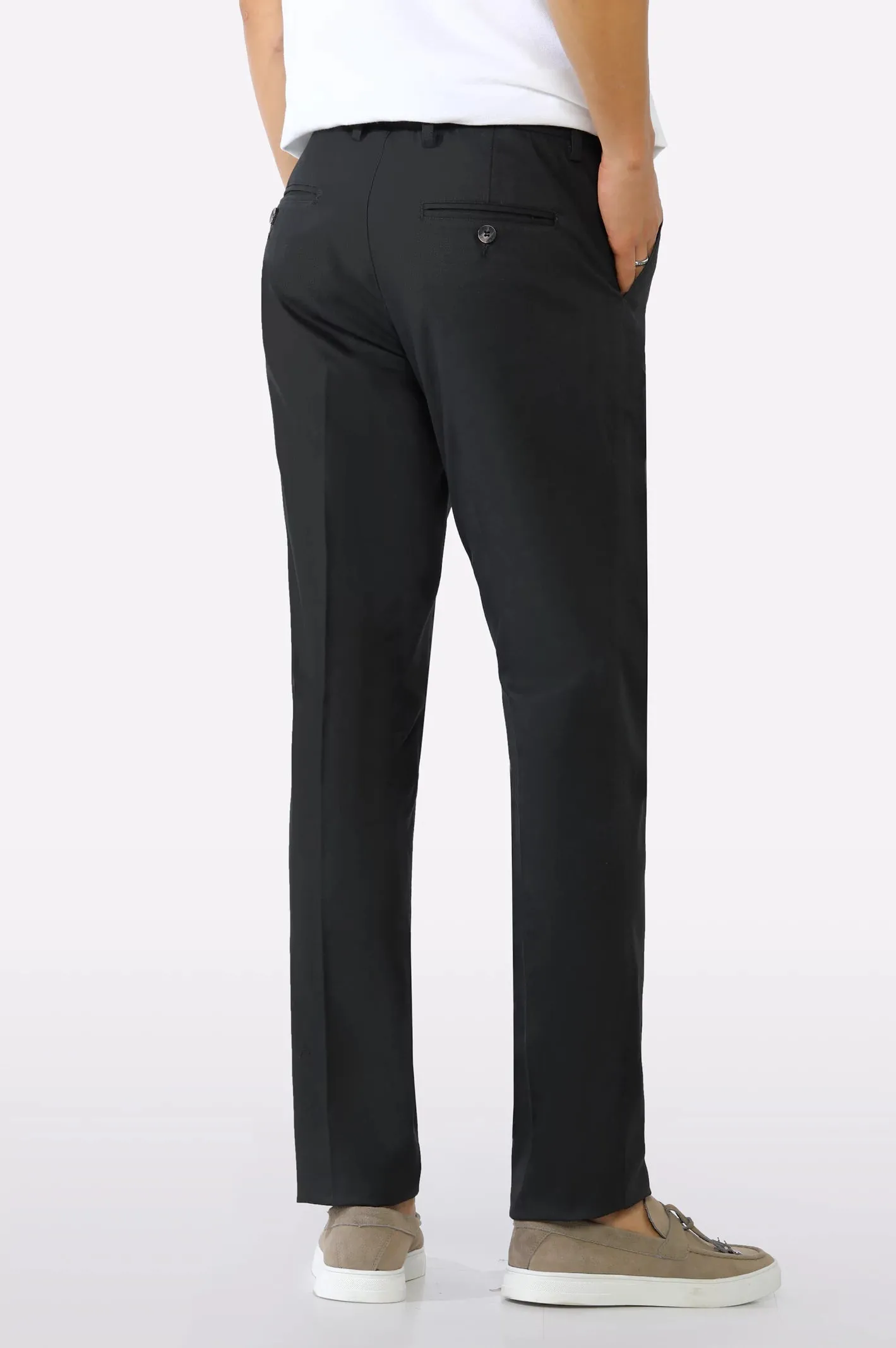 Black Smart Fit Cotton Trouser