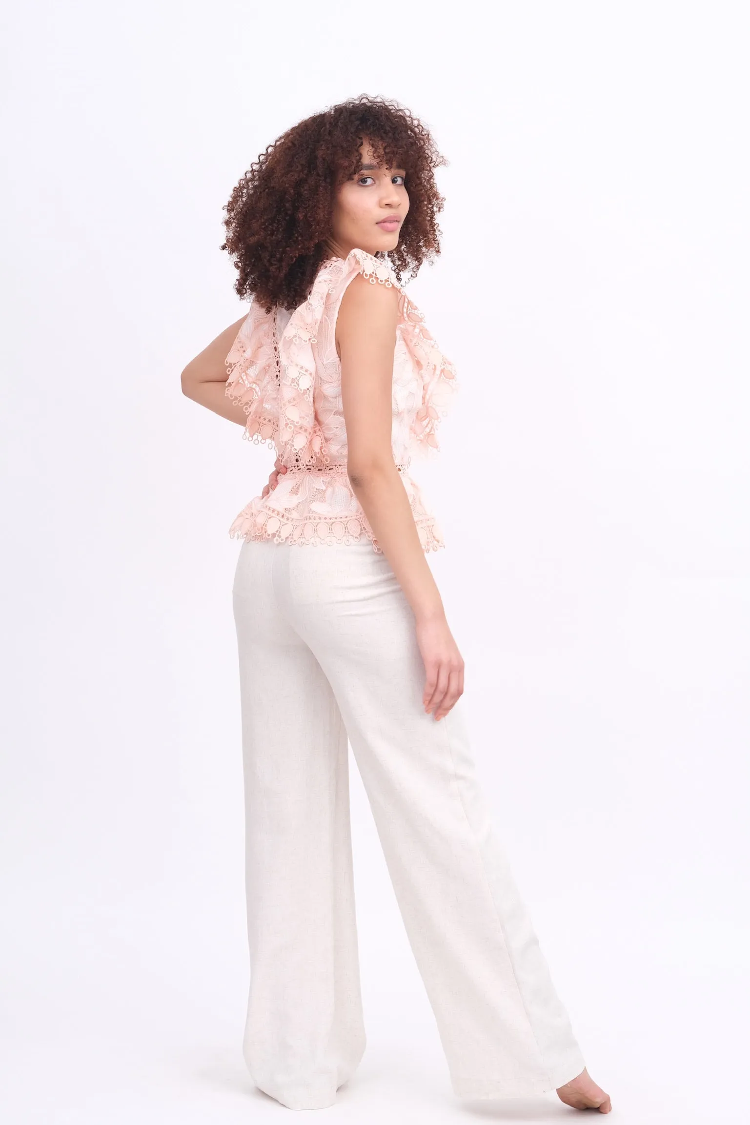 Blush Lace & Eyelet Top