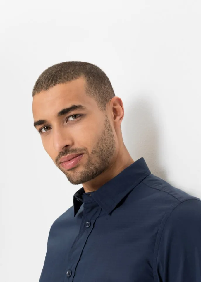 Bpc Selection Slim Fit Stretch Shirt, Blue