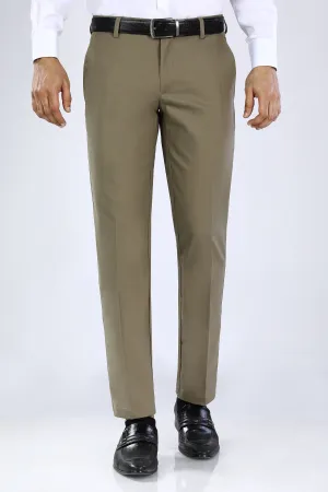 Brown Cotton Smart Fit Trouser