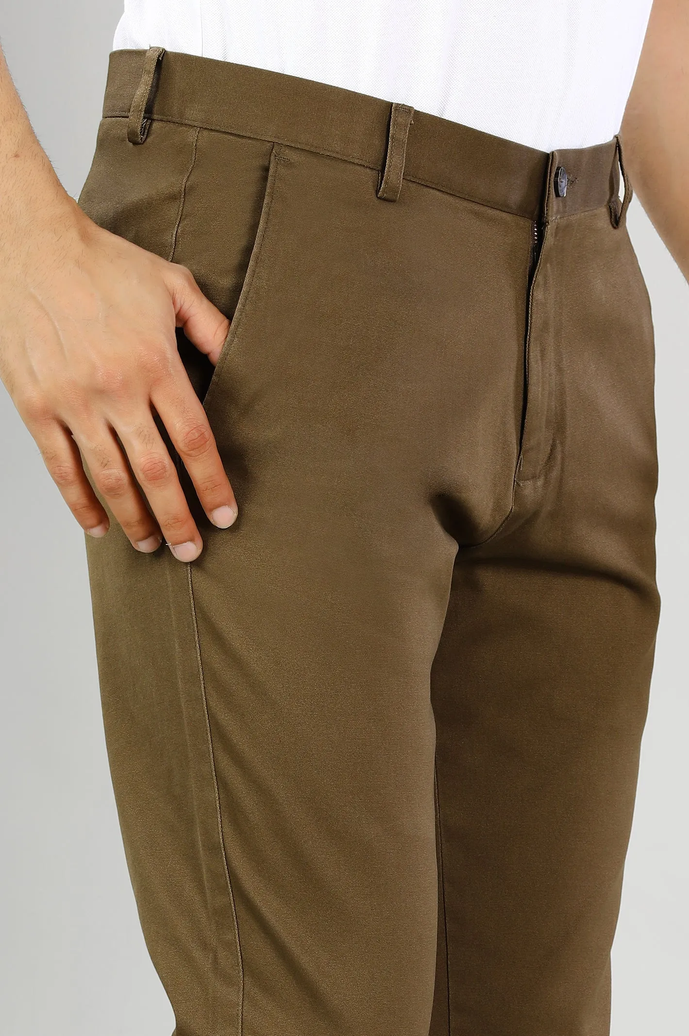 Brown Smart Fit Cotton Chino