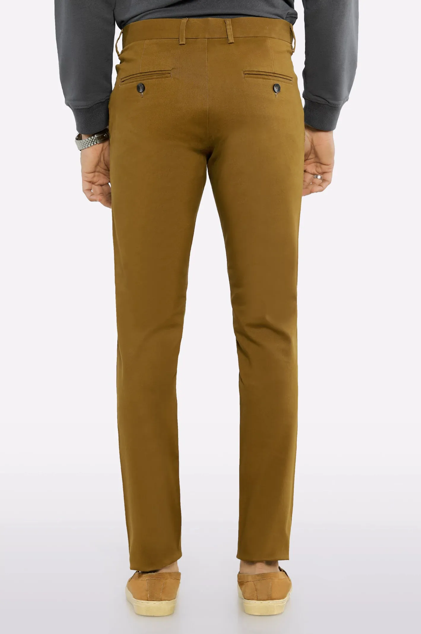 Camel Slim Fit Cotton Chino