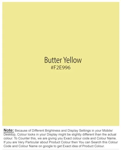 CB-COLEBROOK Men Regular Fit Solid Spread Collar Casual Shirt (Small, Butter Yellow)
