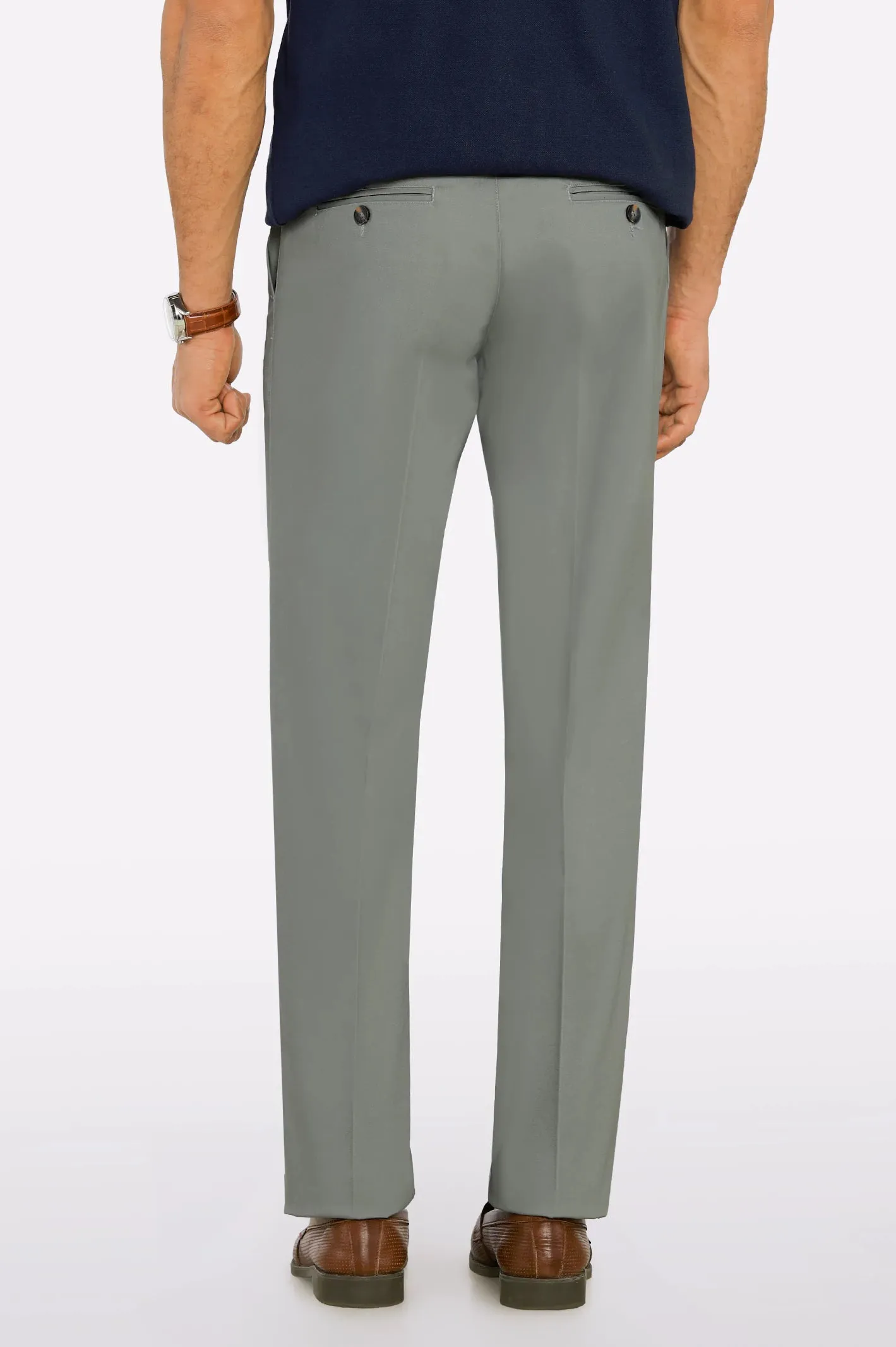 Charcoal Smart Fit Cotton Trouser