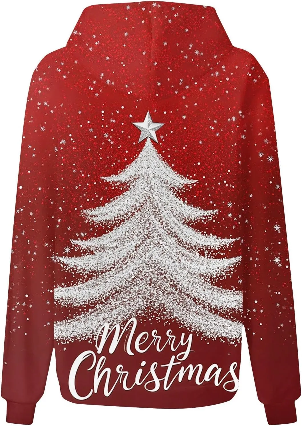 Christmas Sweatshirts For Women Trendy Oversized Hoodies Drawstring Long Sleeve Christmas Graphic Hoodies Lightweight