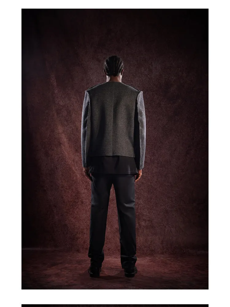 Classic Gray Superfine Wool Heavyweight Rose Bloodline Cropped Jacket