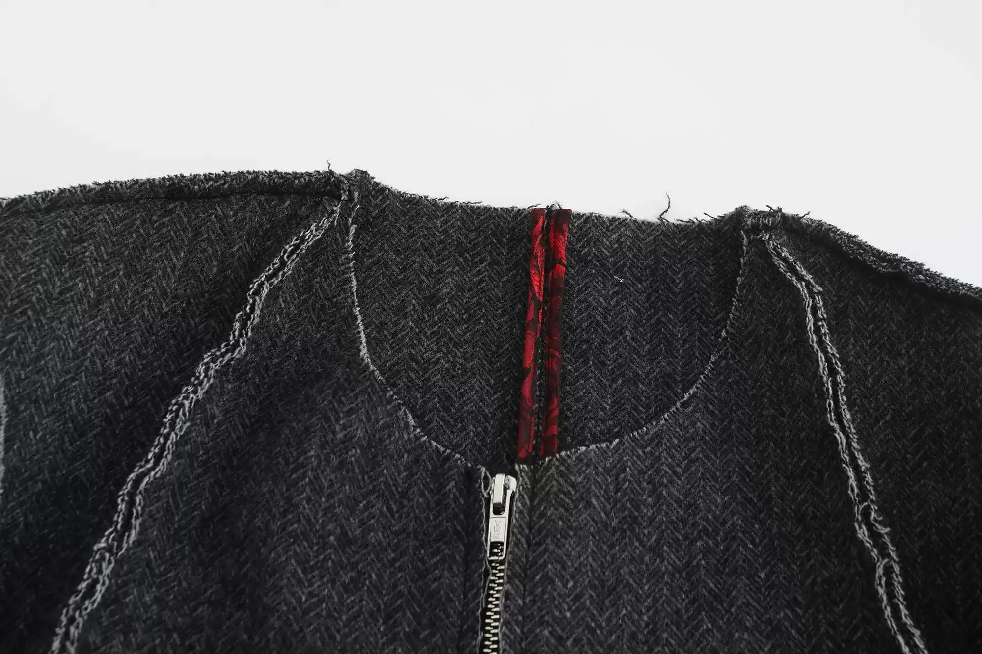 Classic Gray Superfine Wool Heavyweight Rose Bloodline Cropped Jacket