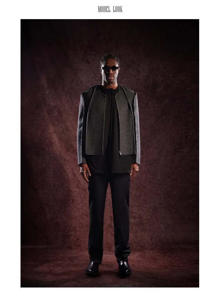 Classic Gray Superfine Wool Heavyweight Rose Bloodline Cropped Jacket