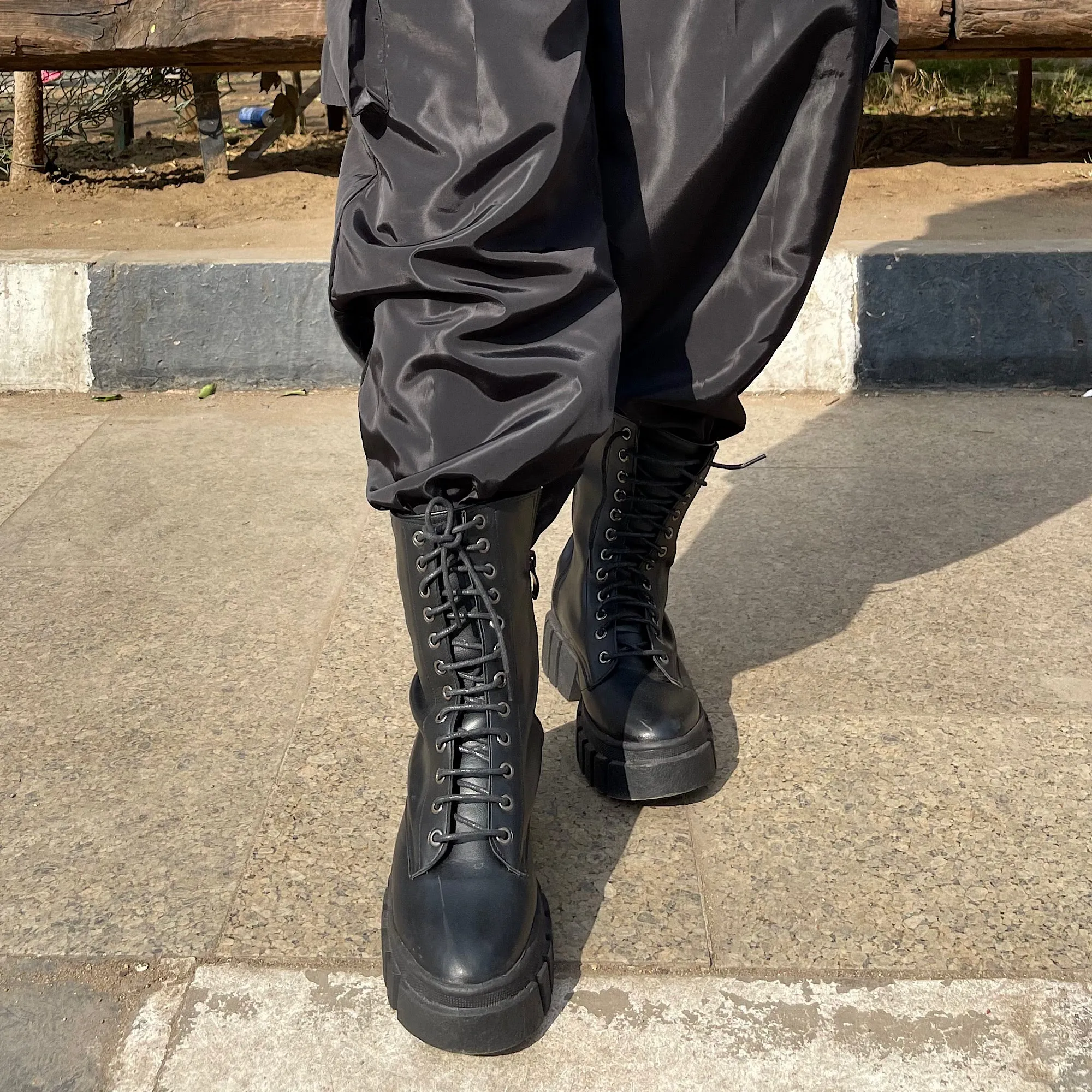 Combat chunky boots