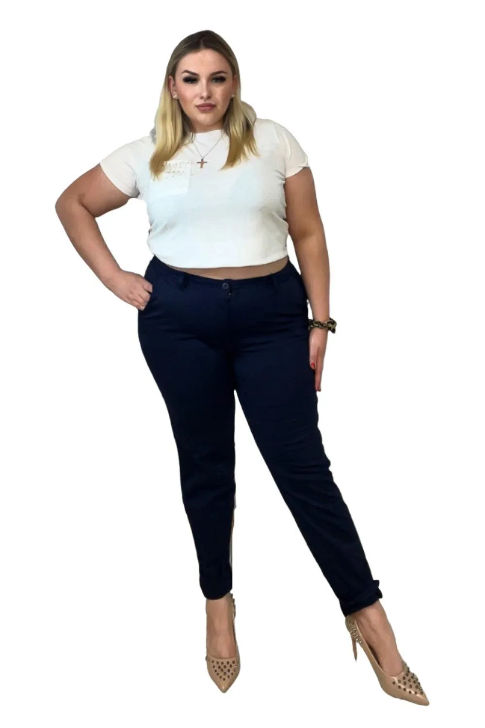 Cotton Blend Lightweight Slacks Trousers