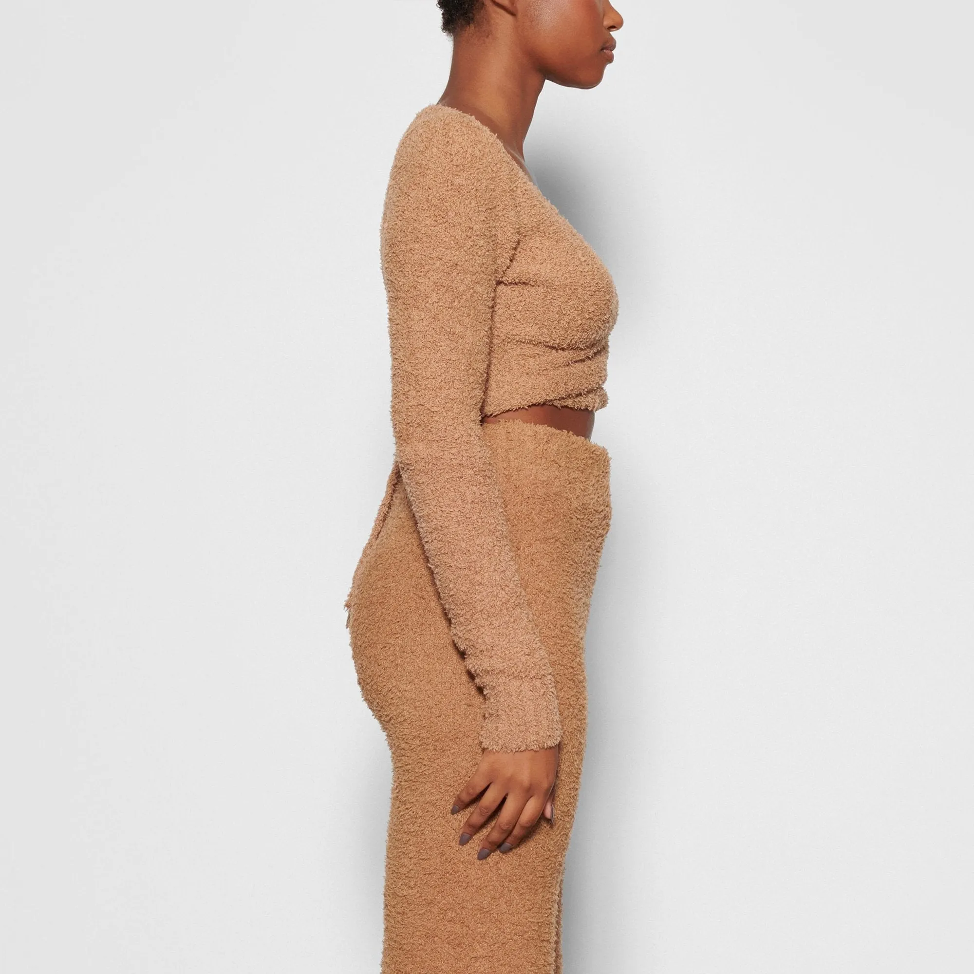 COZY KNIT WRAP TOP | CAMEL