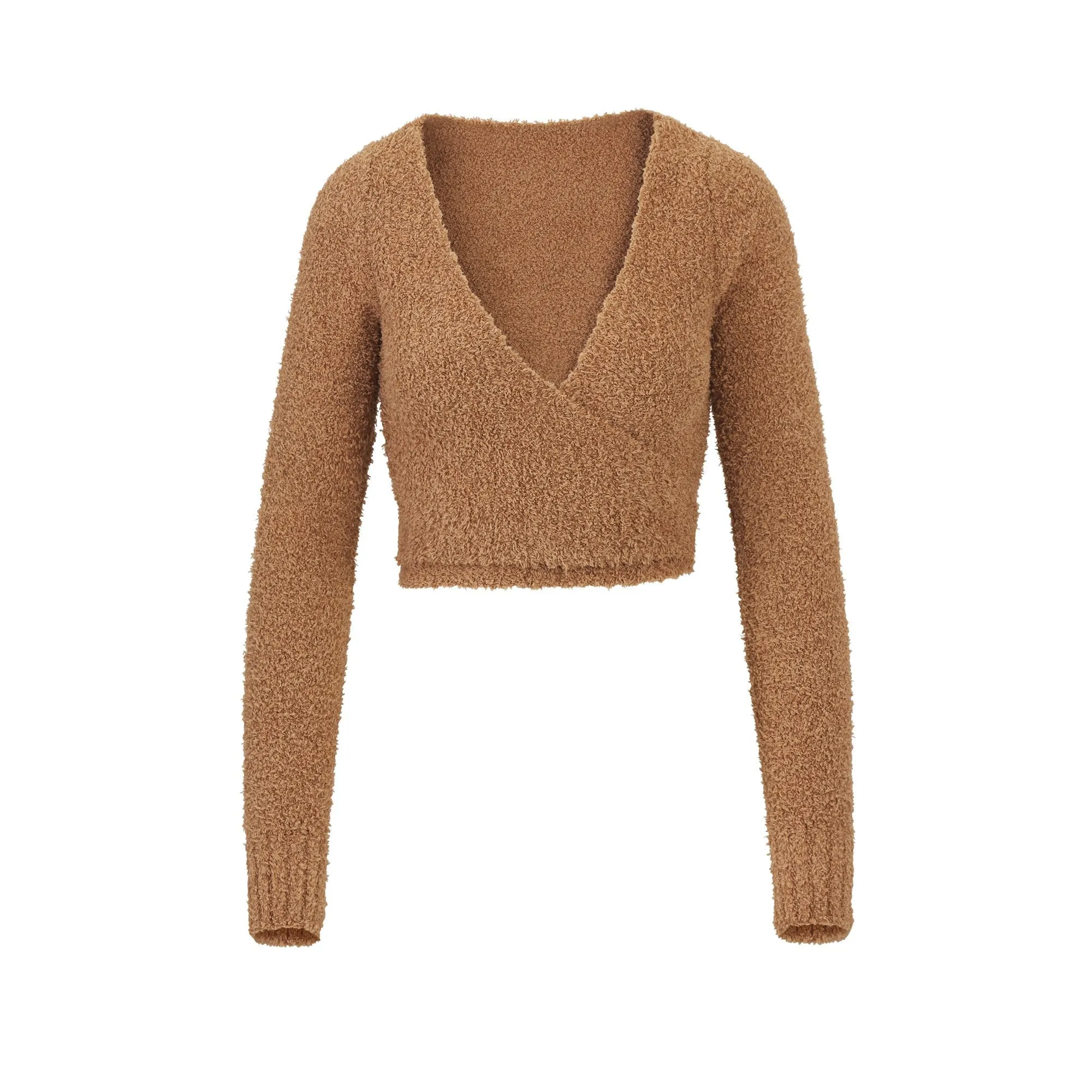 COZY KNIT WRAP TOP | CAMEL
