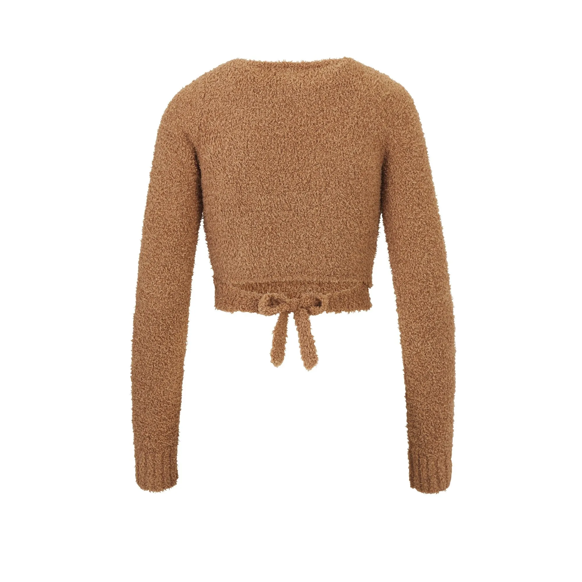 COZY KNIT WRAP TOP | CAMEL