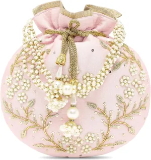 Embroidered Potli Bag for Women Handmade Ethnic Purse Evening Handbags Stylish Bridal Fashion Clutch Bag