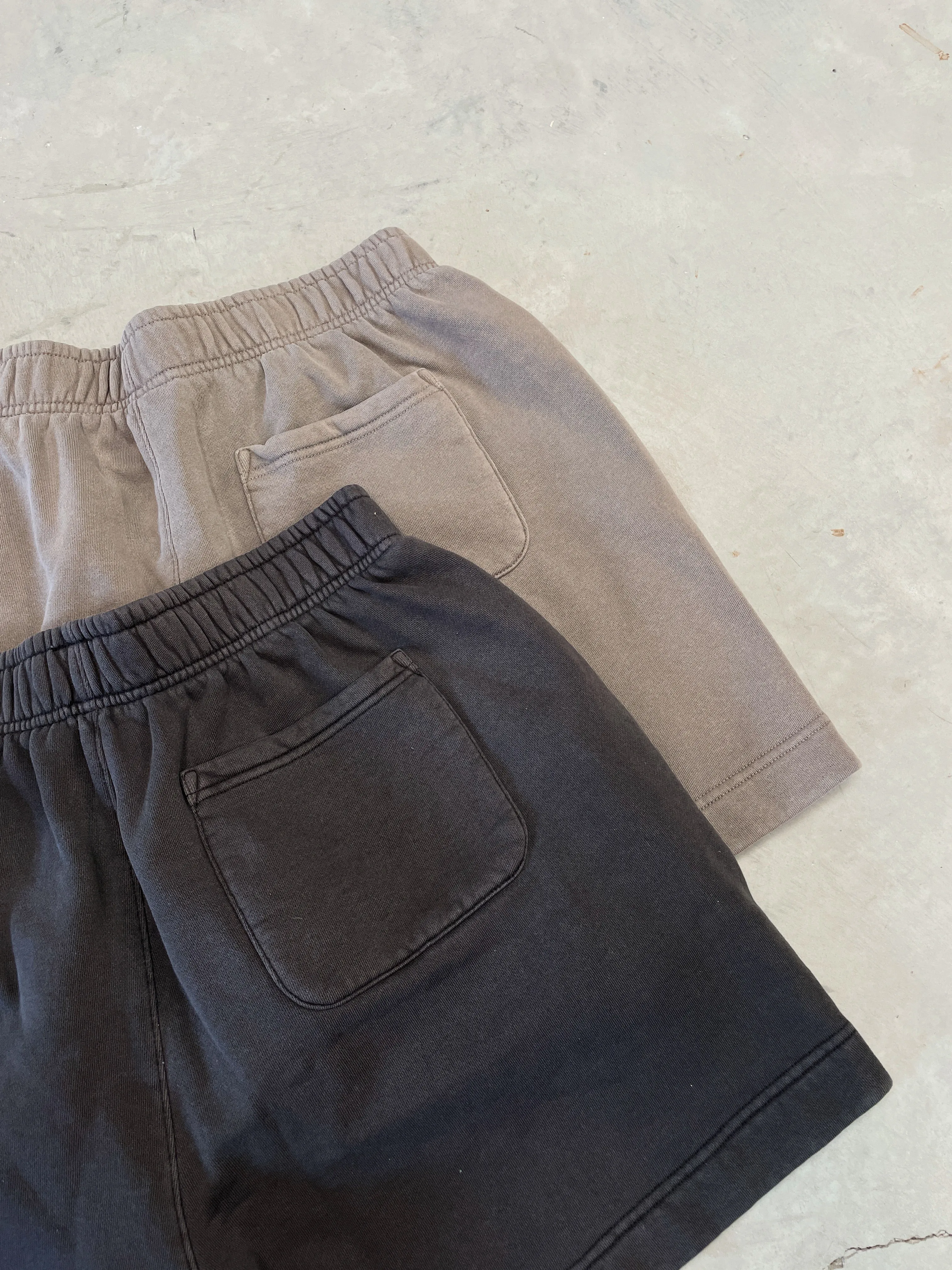 Essentials Premium Faded Jogger Shorts - Vintage Black