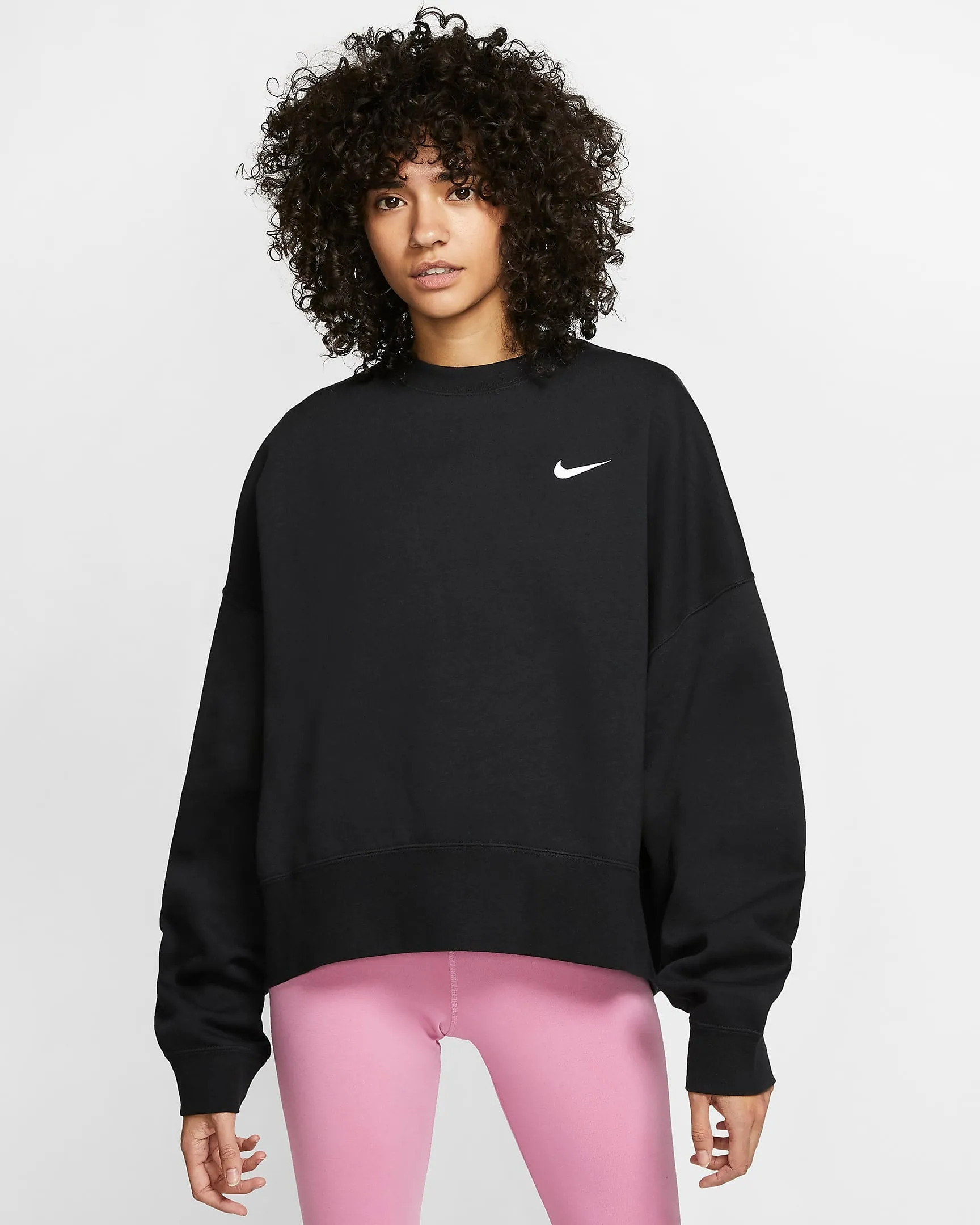 Fleece Crewneck (Black   White)