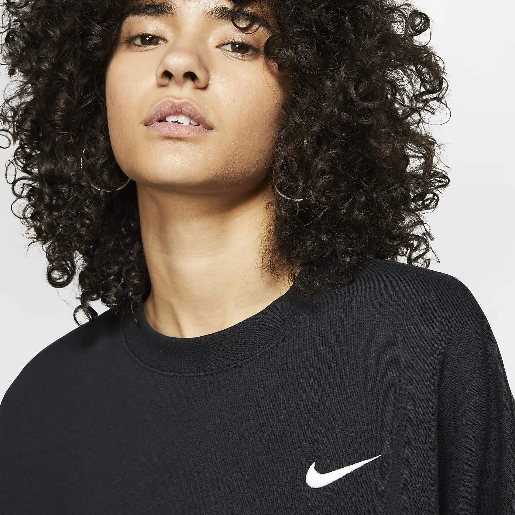 Fleece Crewneck (Black   White)