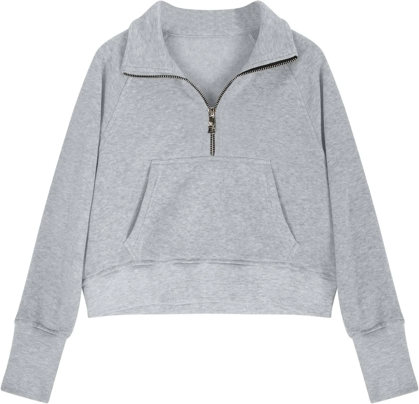 Girls Half Zip Oversized Hoodies Casual Long Sleeve Pullover Shirts with Big Pockets Teen Girls Preppy Clothes