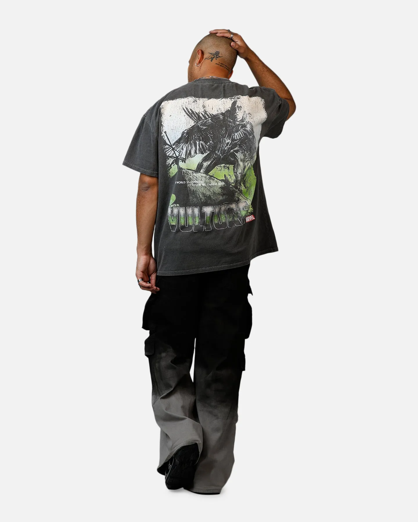Goat Crew Marvel Sinister Six Vulture Heavyweight T-Shirt Black Wash