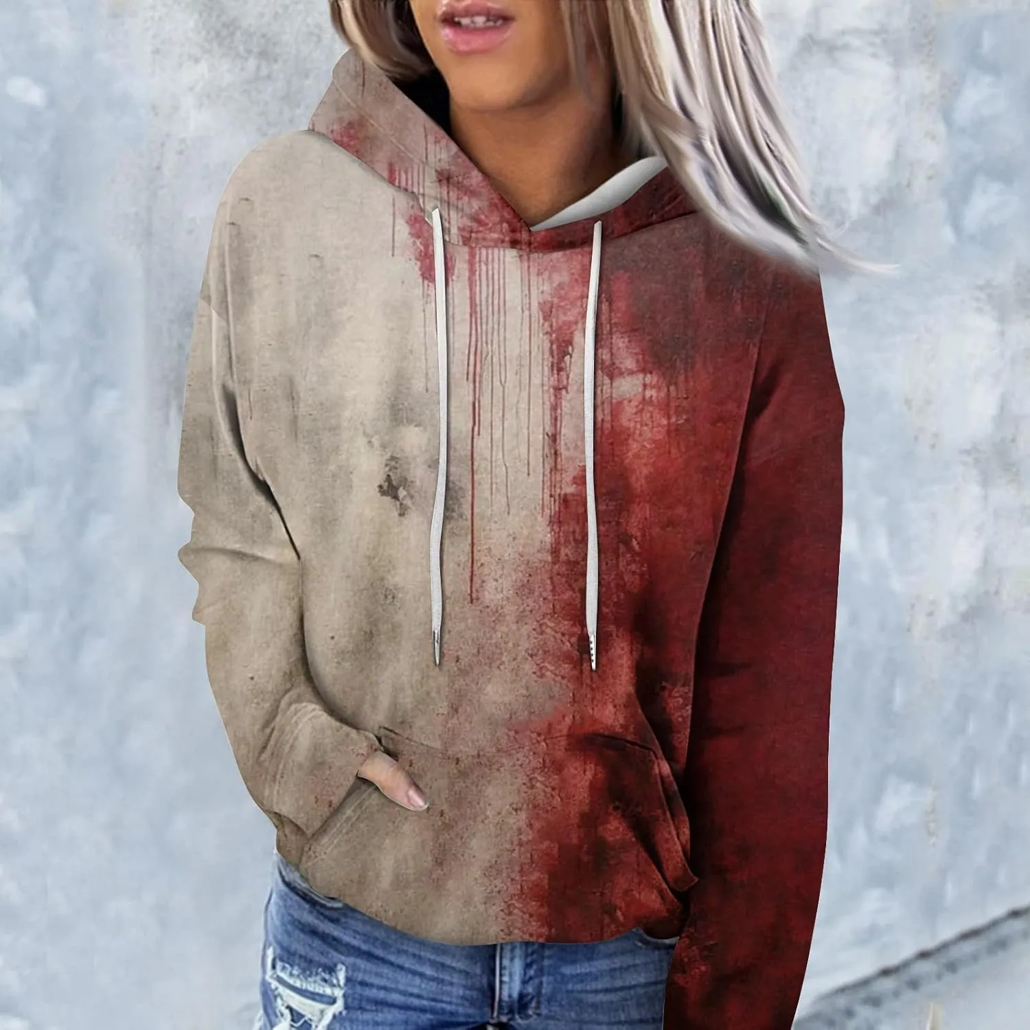 Halloween Costumes for Women 2024 Trendy Cute Pumpkin Graphic Hoodies with Pockets Pullover Sweatshirts Casual