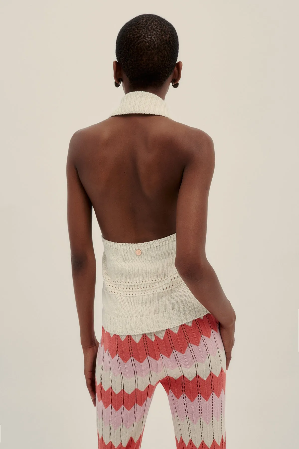 Knit Halter Top Cream