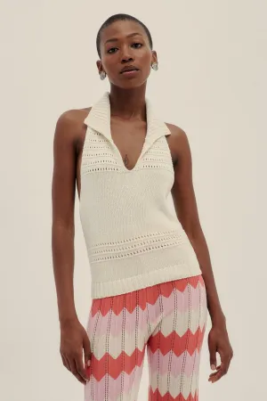 Knit Halter Top Cream