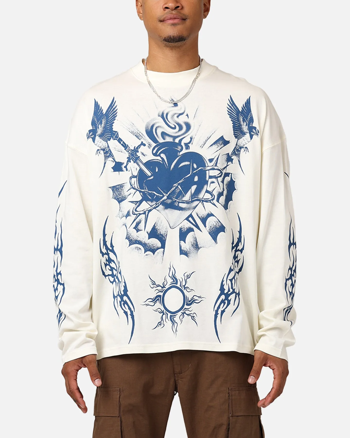 Loiter Hearts Ablaze Long Sleeve T-Shirt Off White
