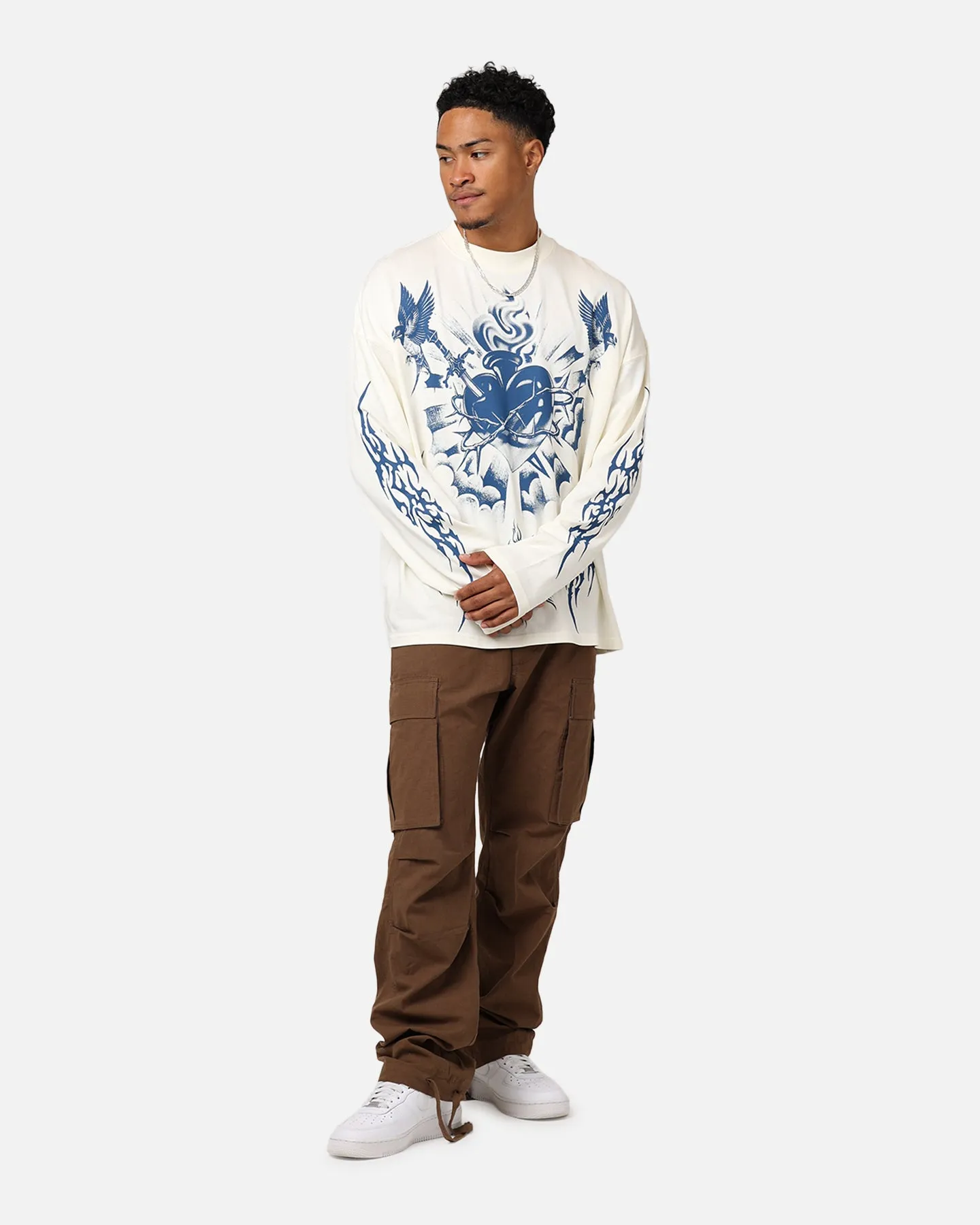 Loiter Hearts Ablaze Long Sleeve T-Shirt Off White