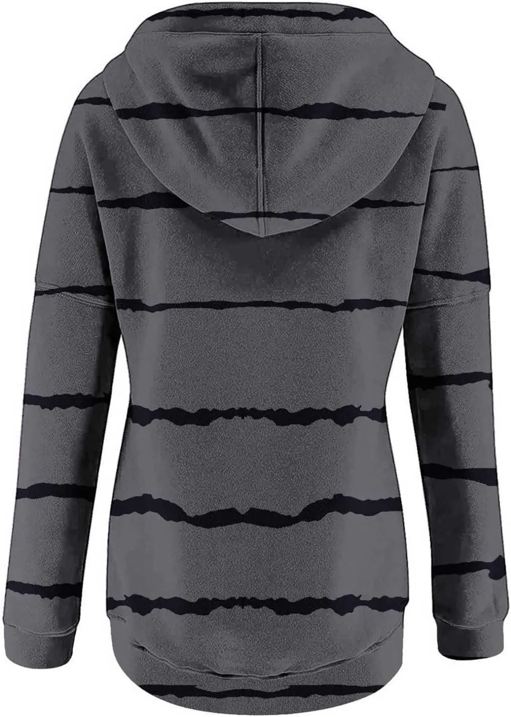 LRMQS Womens Hoodies Pullover Trendy Button Drawstring Hooded Striped Sweatshirt Loose Fit Fall Fashion 2024 Casual Pullover