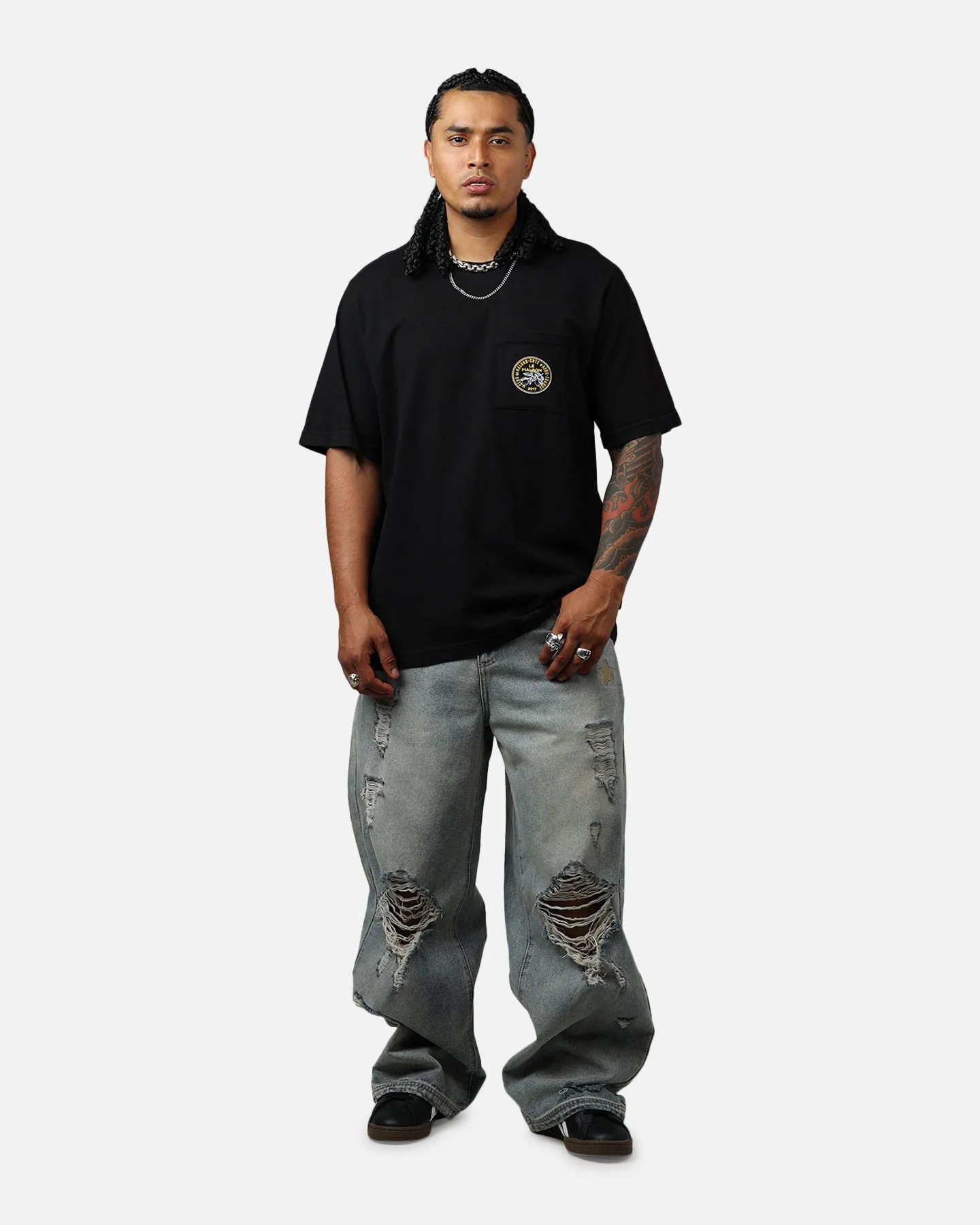 Malbon Citron Pocket T-Shirt Black