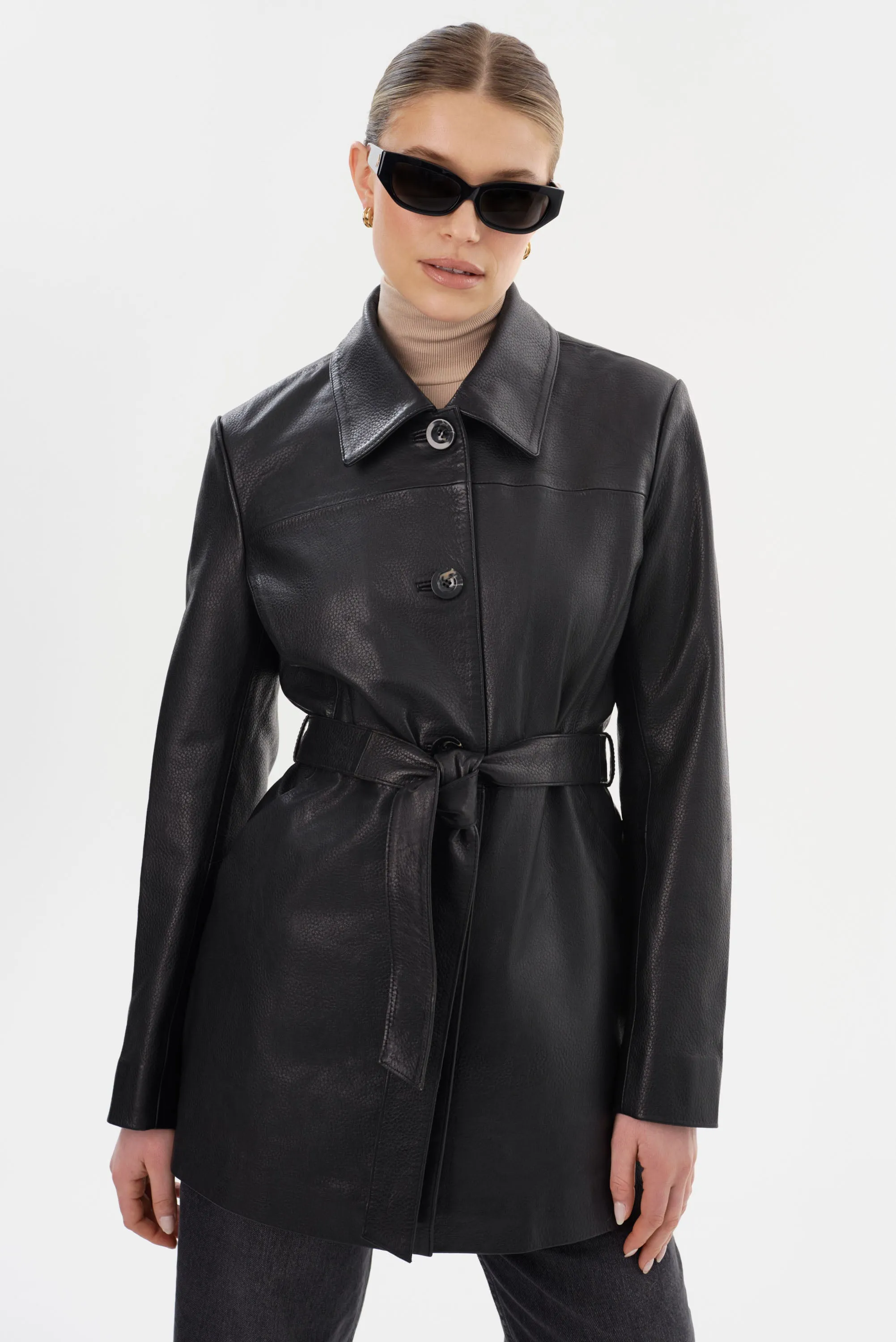 MARLOWE | Leather Trench Coat