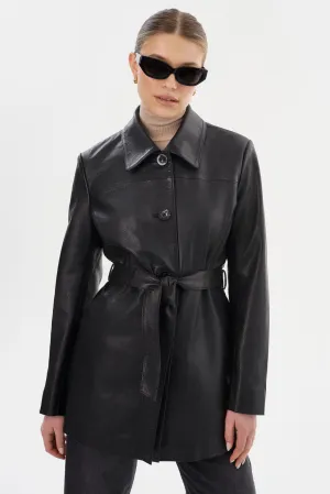 MARLOWE | Leather Trench Coat