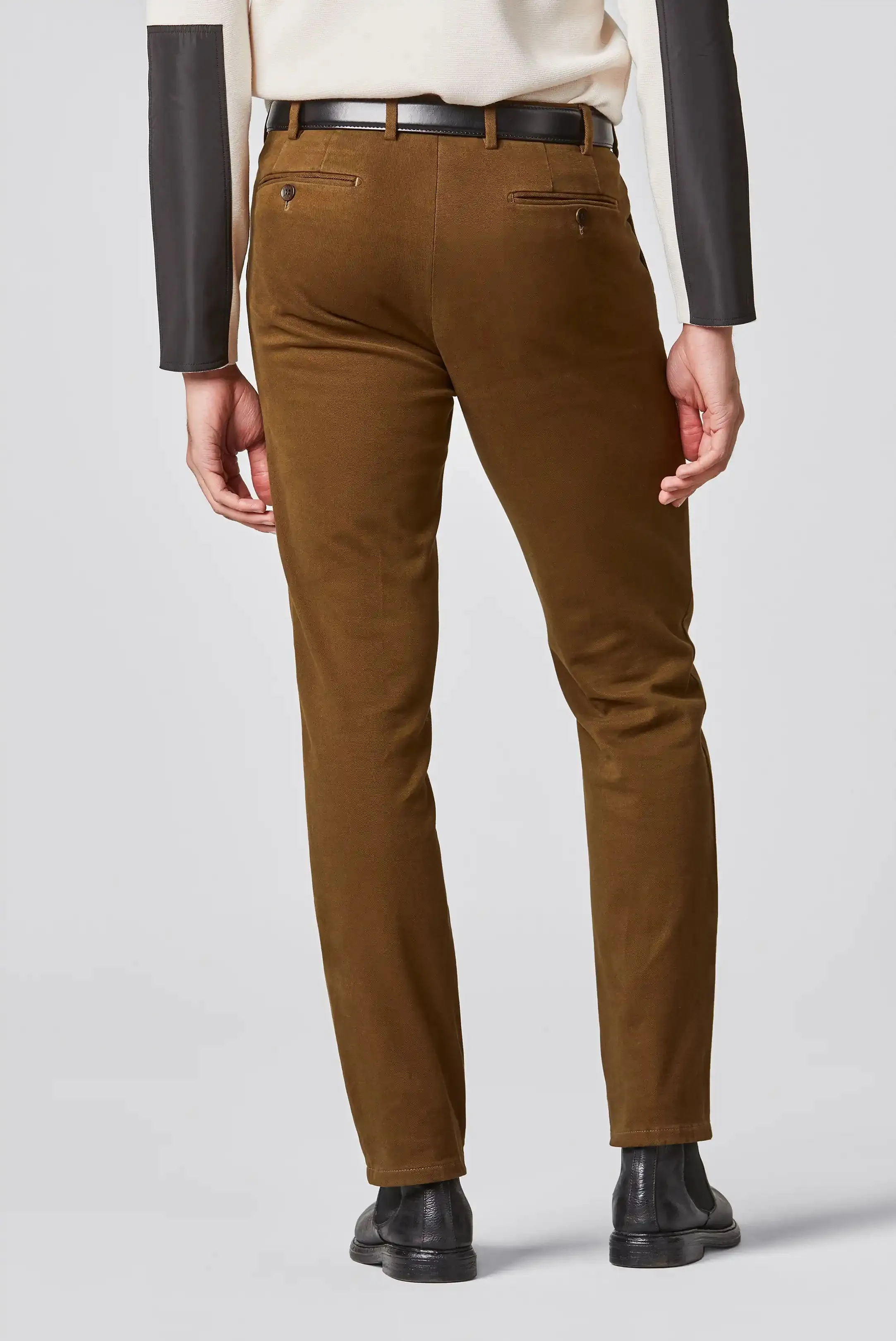 Luxury Caramel Meyer Exclusive Bonn Twill Cotton Chino Trousers